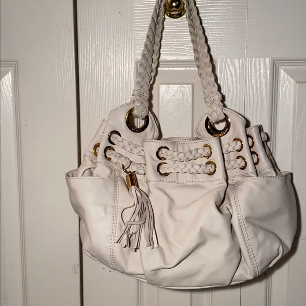 NWOT Michael Kors Skorpio cream leather bag